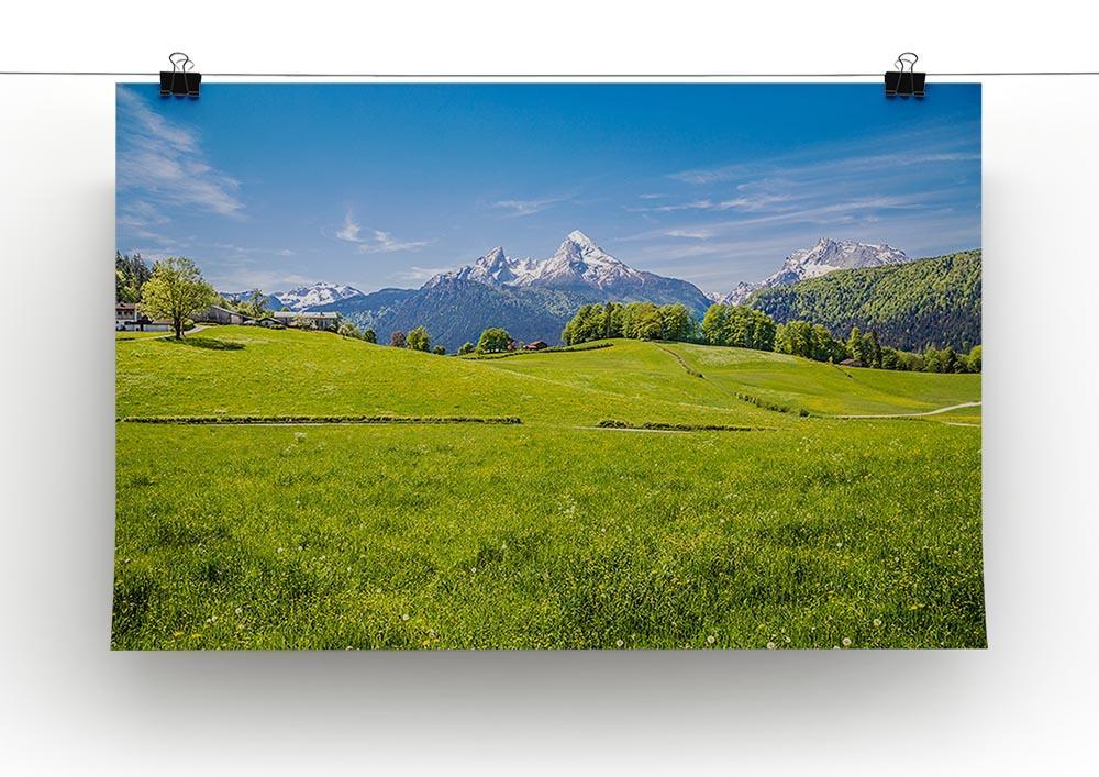 Alps with fresh green meadow Canvas Print or Poster - Canvas Art Rocks - 2