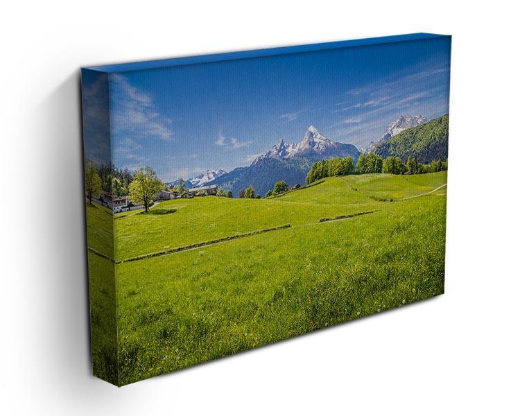 Alps with fresh green meadow Canvas Print or Poster - Canvas Art Rocks - 3