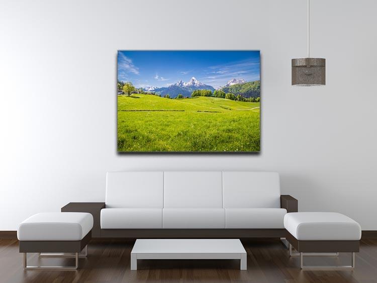 Alps with fresh green meadow Canvas Print or Poster - Canvas Art Rocks - 4