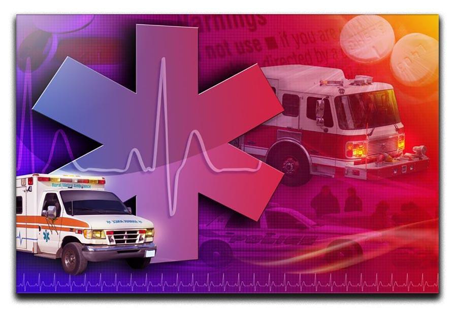 Ambulance Firetruck and Police car Canvas Print or Poster  - Canvas Art Rocks - 1