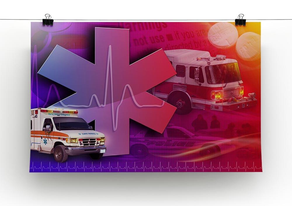 Ambulance Firetruck and Police car Canvas Print or Poster - Canvas Art Rocks - 2