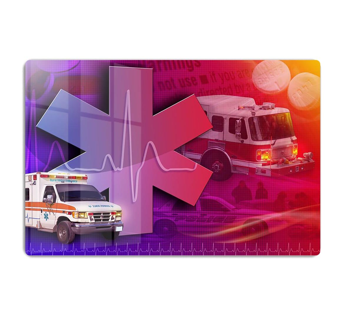Ambulance Firetruck and Police car HD Metal Print
