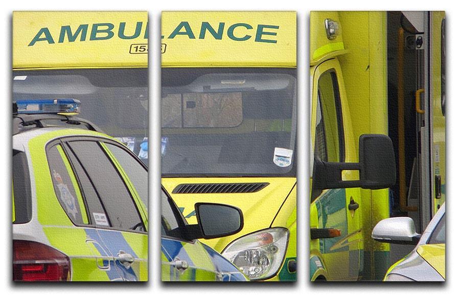 Ambulance and responder vehicles 3 Split Panel Canvas Print - Canvas Art Rocks - 1
