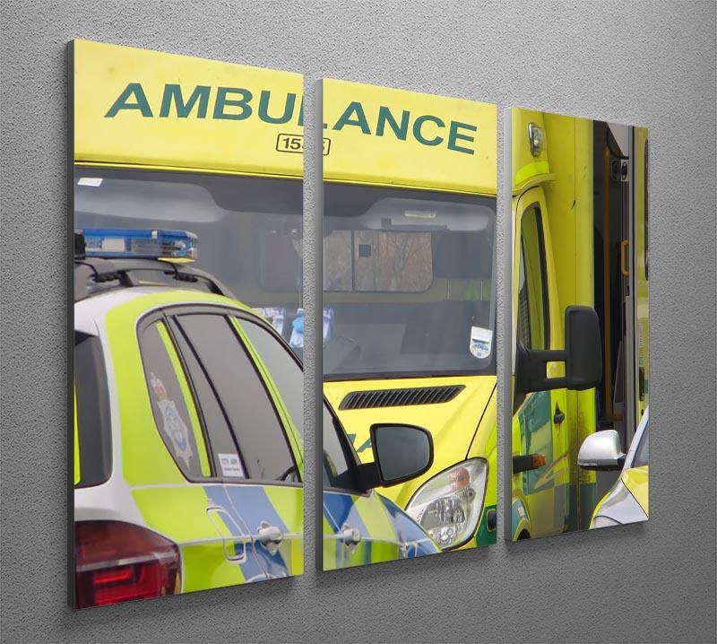 Ambulance and responder vehicles 3 Split Panel Canvas Print - Canvas Art Rocks - 2
