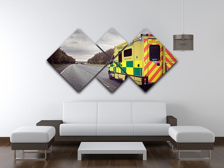 Ambulance responding to an emergency 4 Square Multi Panel Canvas  - Canvas Art Rocks - 3