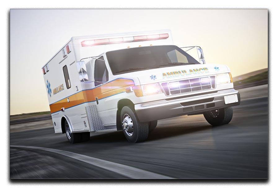 Ambulance running with lights and sirens Canvas Print or Poster  - Canvas Art Rocks - 1