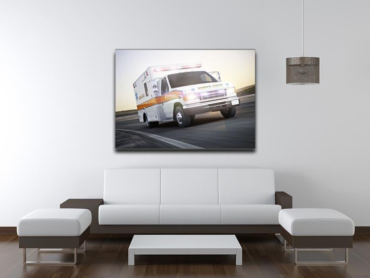 Ambulance running with lights and sirens Canvas Print or Poster - Canvas Art Rocks - 4