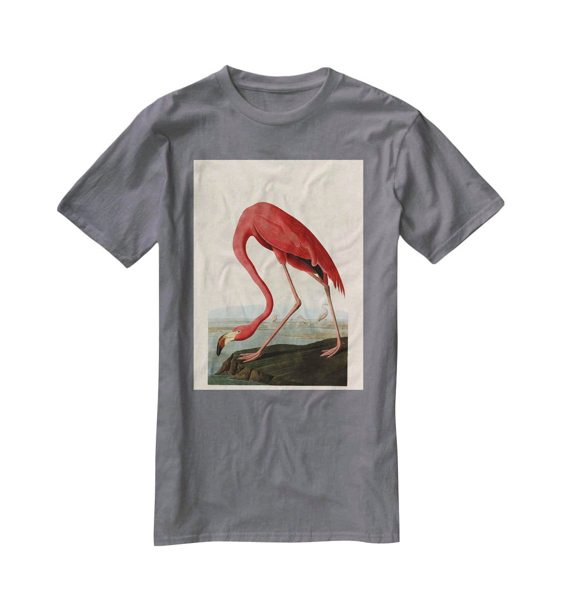 American Flamingo by Audubon T-Shirt - Canvas Art Rocks - 3
