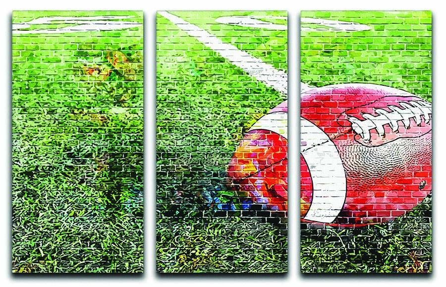 American Football 3 Split Panel Canvas Print - Canvas Art Rocks - 1