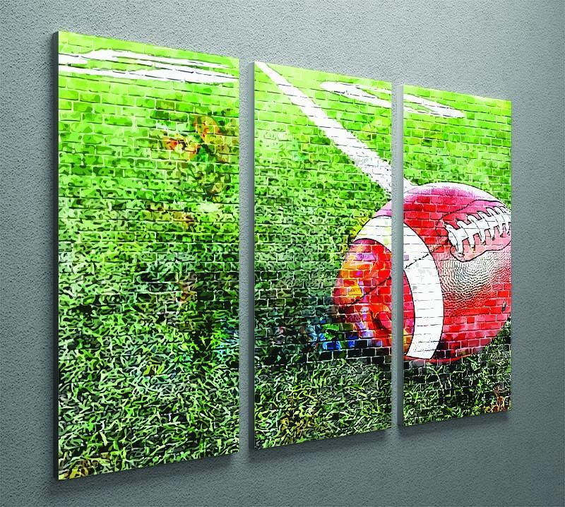 American Football 3 Split Panel Canvas Print - Canvas Art Rocks - 2
