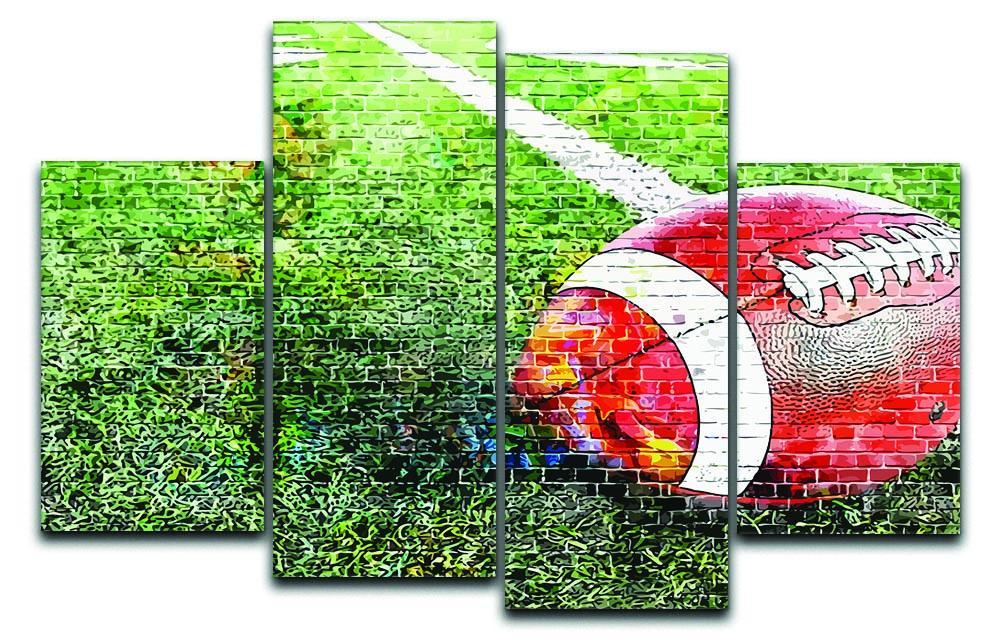 American Football 4 Split Panel Canvas  - Canvas Art Rocks - 1