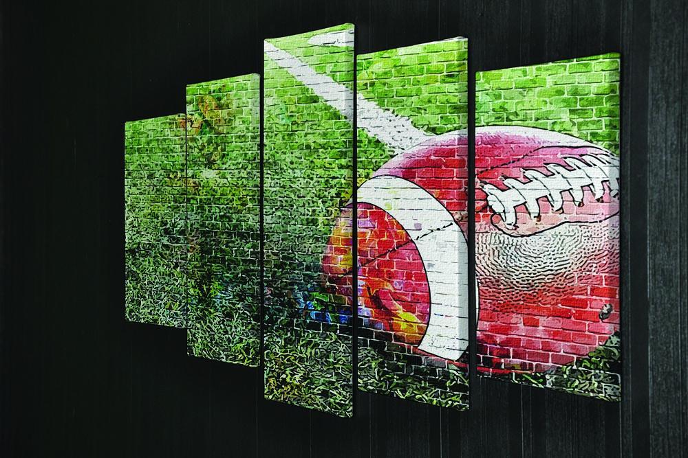 American Football 5 Split Panel Canvas - Canvas Art Rocks - 2