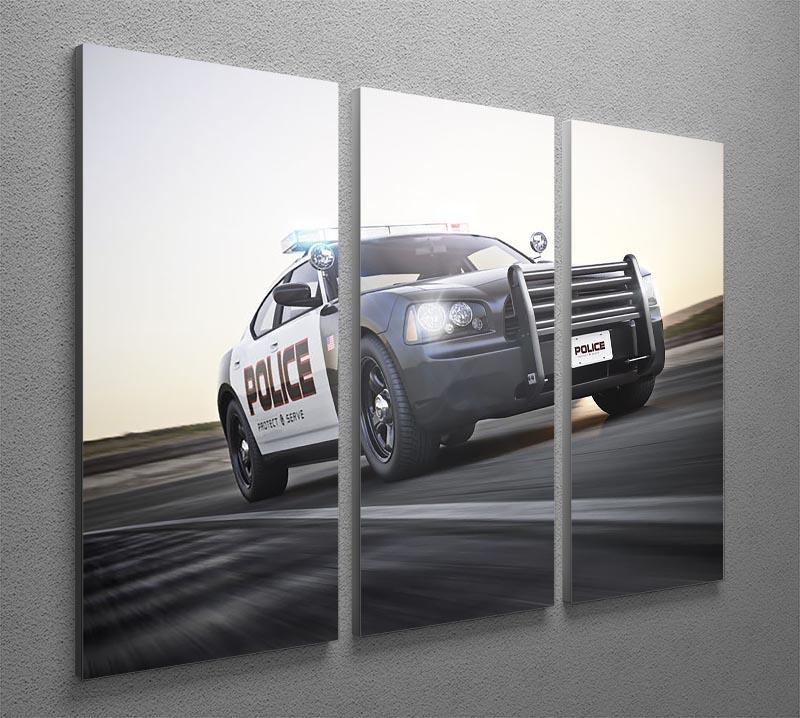 American Police Car 3 Split Panel Canvas Print - Canvas Art Rocks - 2