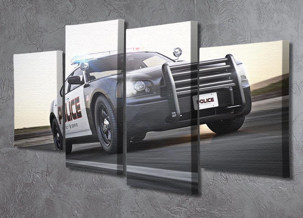 American Police Car 4 Split Panel Canvas  - Canvas Art Rocks - 2