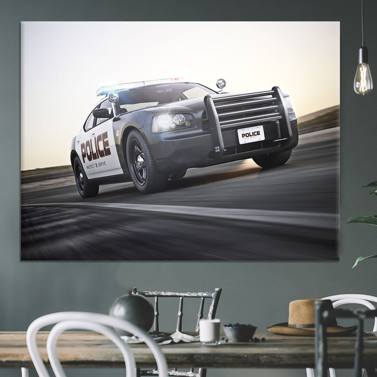 American Police Car Canvas Print or Poster