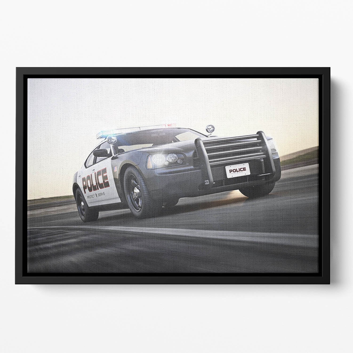 American Police Car Floating Framed Canvas