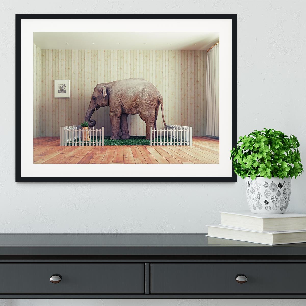 An Elephant calf as the pet Framed Print - Canvas Art Rocks - 1