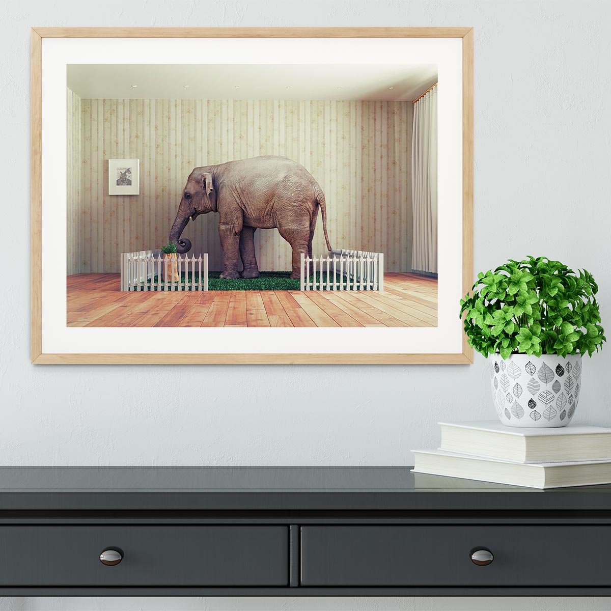 An Elephant calf as the pet Framed Print - Canvas Art Rocks - 3