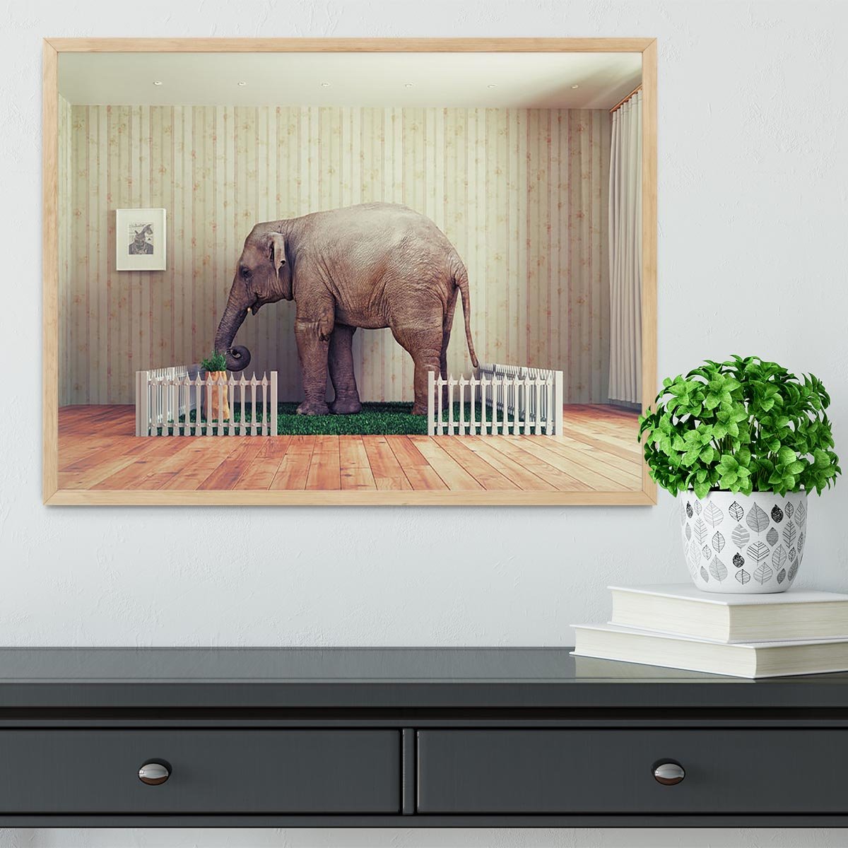An Elephant calf as the pet Framed Print - Canvas Art Rocks - 4