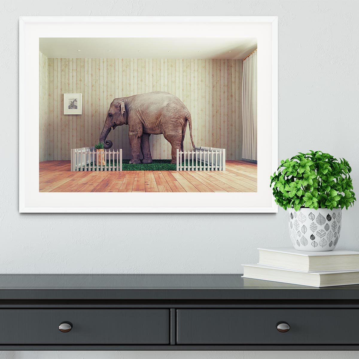 An Elephant calf as the pet Framed Print - Canvas Art Rocks - 5