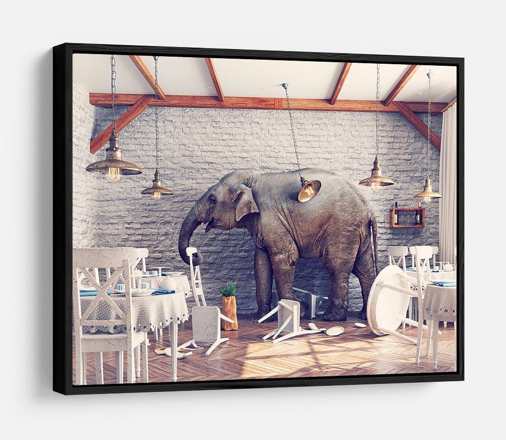 An elephant calm in a restaurant interior HD Metal Print - Canvas Art Rocks - 6