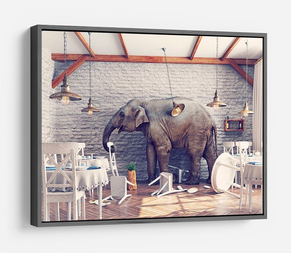 An elephant calm in a restaurant interior HD Metal Print - Canvas Art Rocks - 9