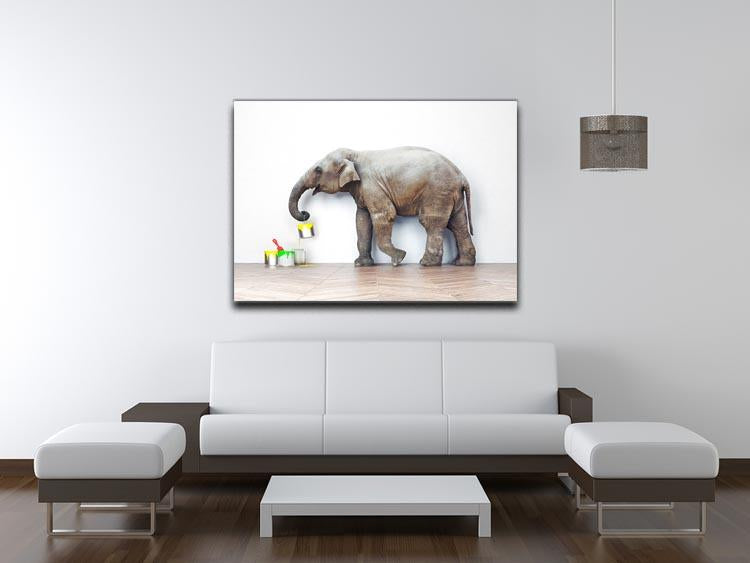 An elephant with paint cans Canvas Print or Poster - Canvas Art Rocks - 4