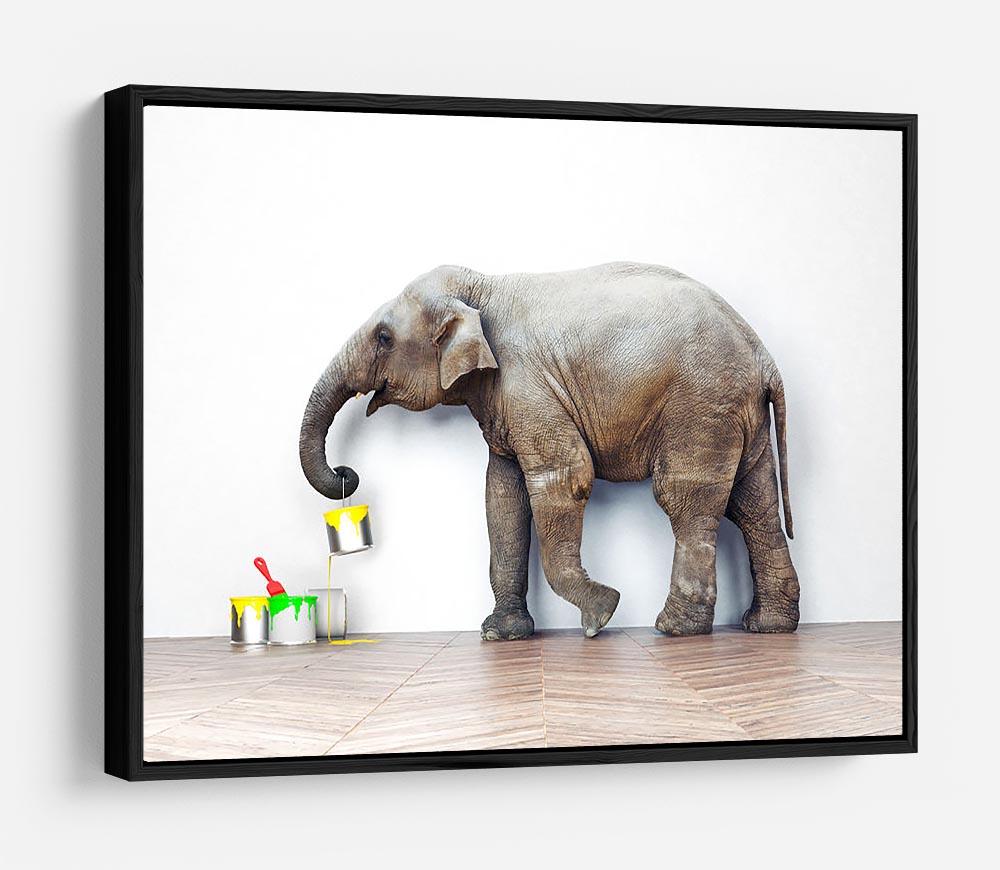 An elephant with paint cans HD Metal Print - Canvas Art Rocks - 6