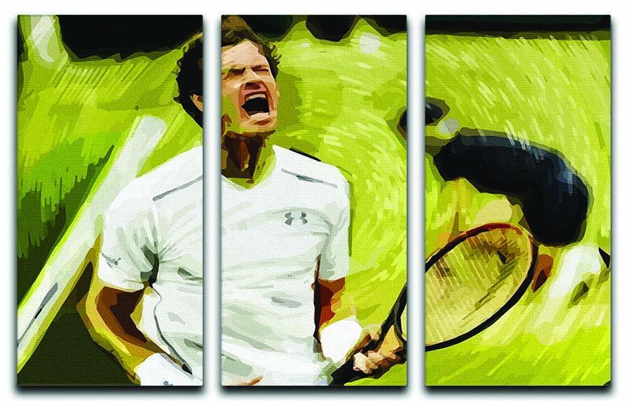 Andy Murray Wimbledon 3 Split Panel Canvas Print - Canvas Art Rocks - 1