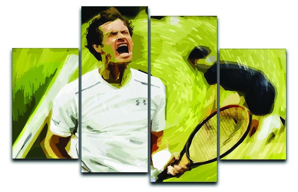Andy Murray Wimbledon 4 Split Panel Canvas  - Canvas Art Rocks - 1