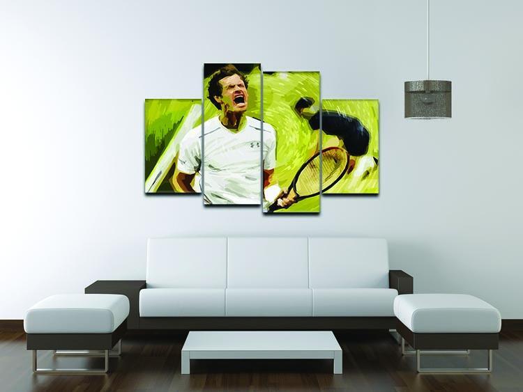 Andy Murray Wimbledon 4 Split Panel Canvas - Canvas Art Rocks - 3