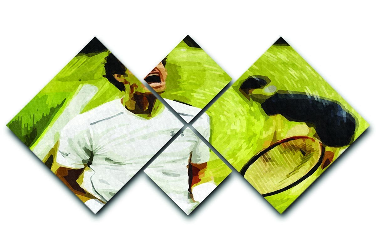 Andy Murray Wimbledon 4 Square Multi Panel Canvas  - Canvas Art Rocks - 1