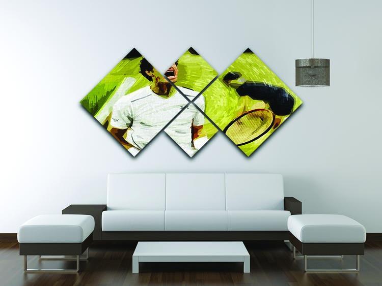 Andy Murray Wimbledon 4 Square Multi Panel Canvas - Canvas Art Rocks - 3