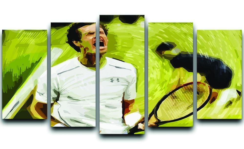 Andy Murray Wimbledon 5 Split Panel Canvas  - Canvas Art Rocks - 1