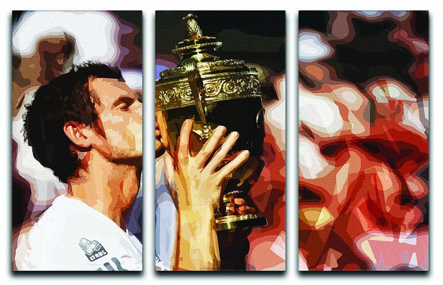 Andy Murray Wimbledon Winner 3 Split Panel Canvas Print - Canvas Art Rocks - 1