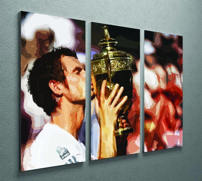 Andy Murray Wimbledon Winner 3 Split Panel Canvas Print - Canvas Art Rocks - 2