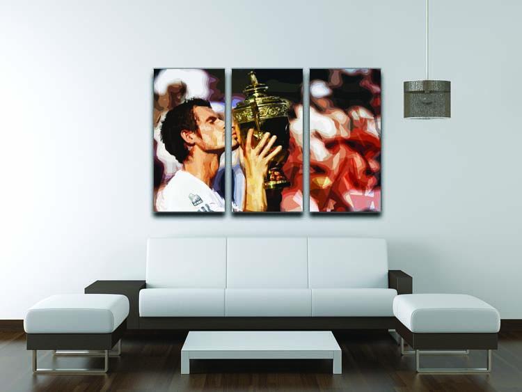 Andy Murray Wimbledon Winner 3 Split Panel Canvas Print - Canvas Art Rocks - 3