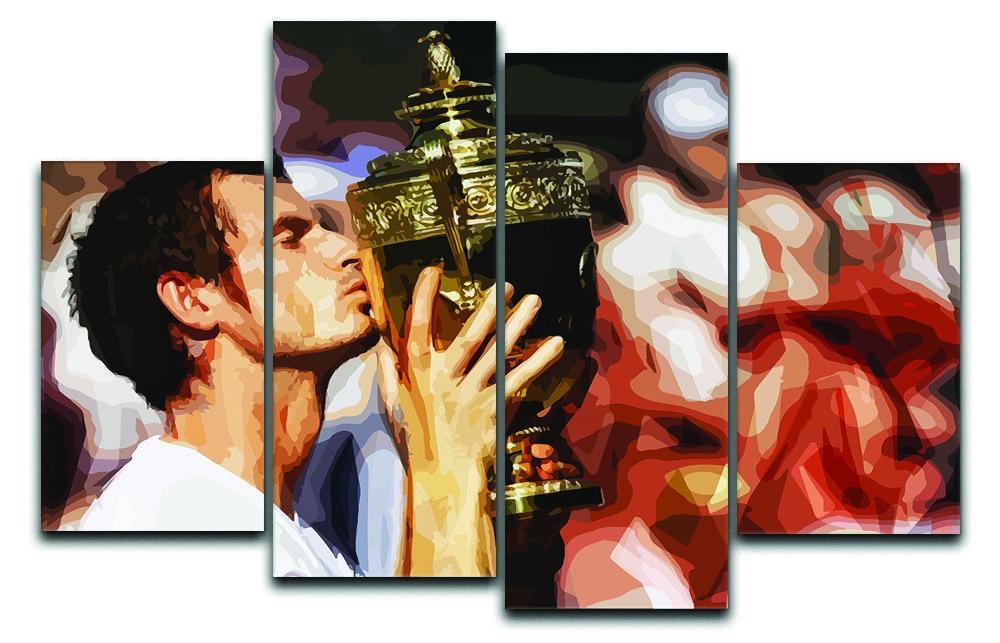 Andy Murray Wimbledon Winner 4 Split Panel Canvas  - Canvas Art Rocks - 1