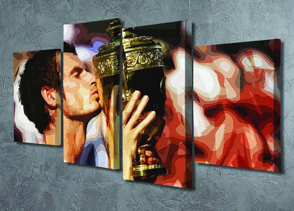 Andy Murray Wimbledon Winner 4 Split Panel Canvas - Canvas Art Rocks - 2