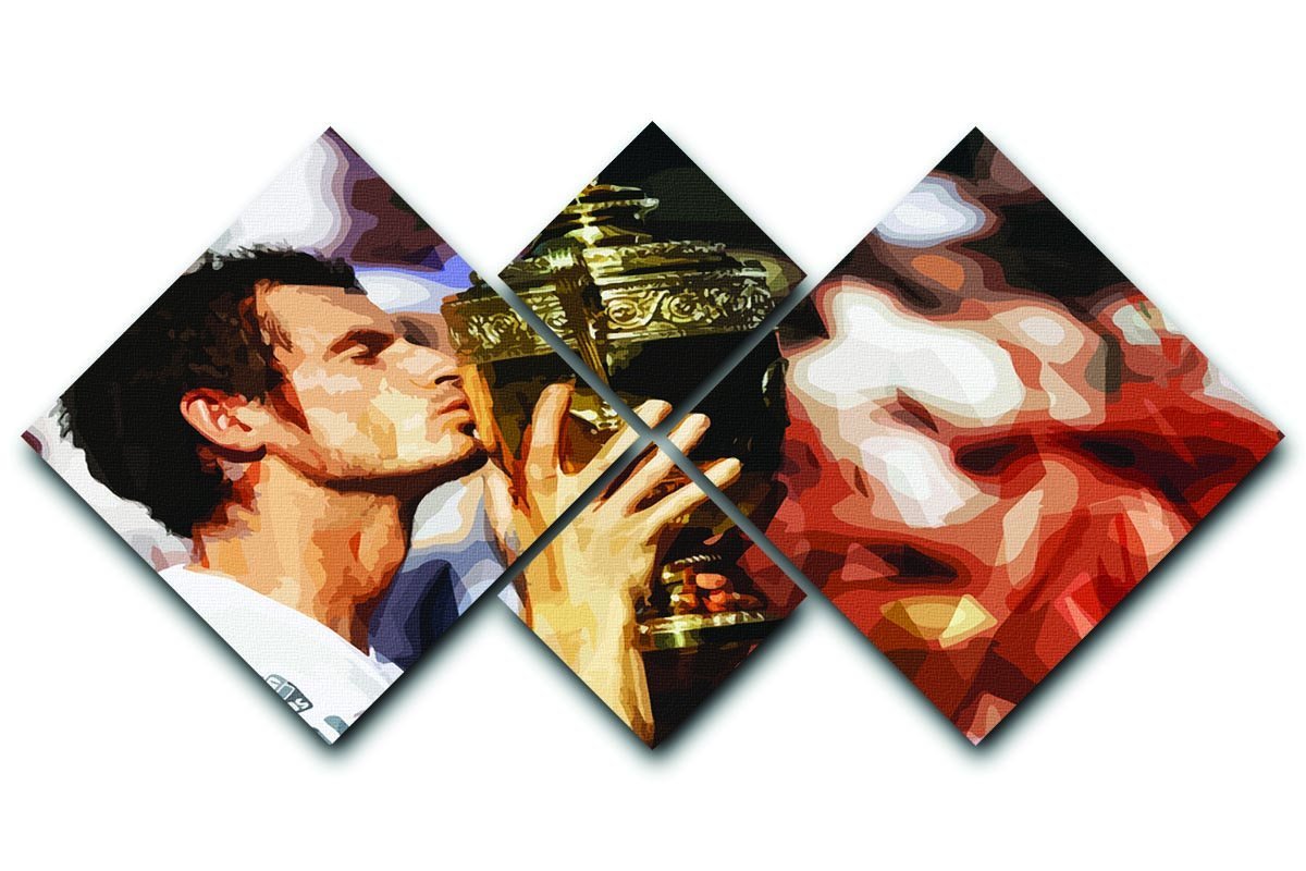 Andy Murray Wimbledon Winner 4 Square Multi Panel Canvas  - Canvas Art Rocks - 1