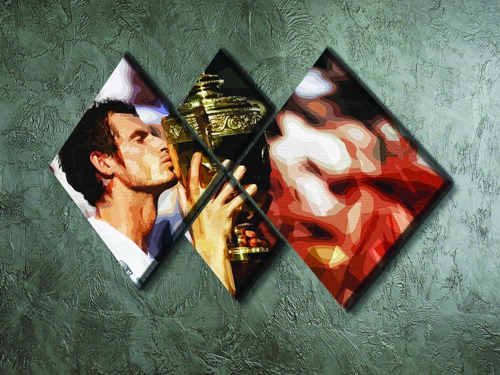Andy Murray Wimbledon Winner 4 Square Multi Panel Canvas - Canvas Art Rocks - 2