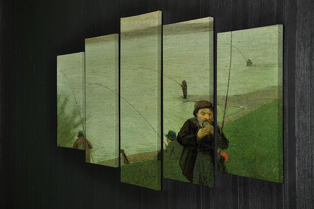 Anglers on the Rhine by Macke 5 Split Panel Canvas - Canvas Art Rocks - 2