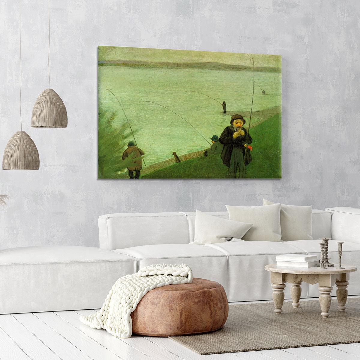 Anglers on the Rhine by Macke Canvas Print or Poster - Canvas Art Rocks - 6