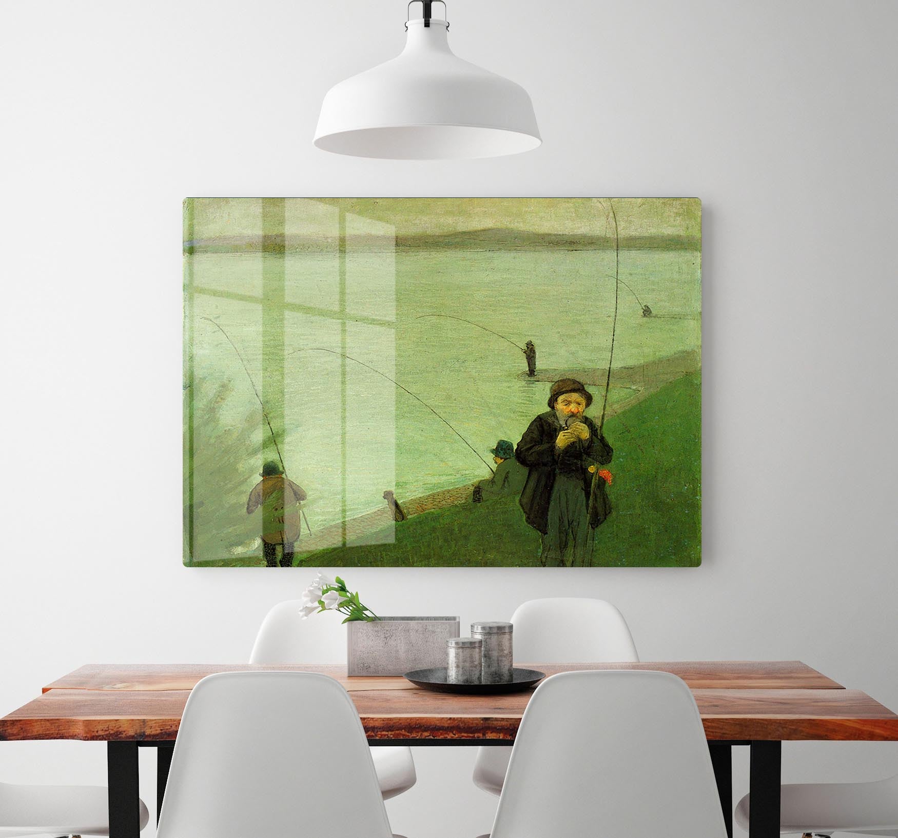 Anglers on the Rhine by Macke Acrylic Block - Canvas Art Rocks - 2