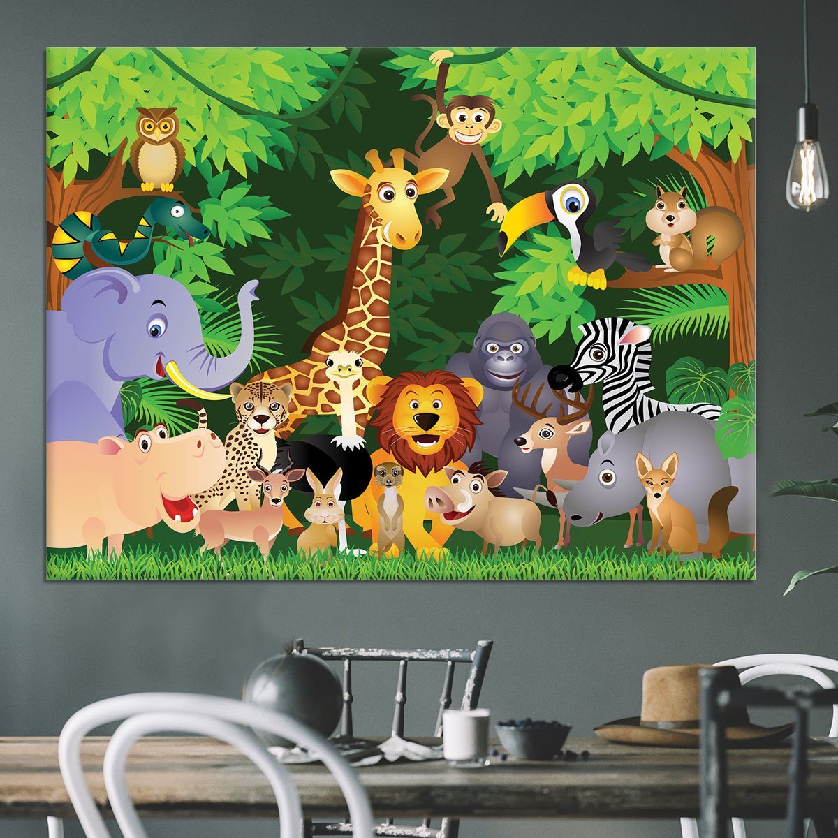 Animal cartoon Canvas Print or Poster
