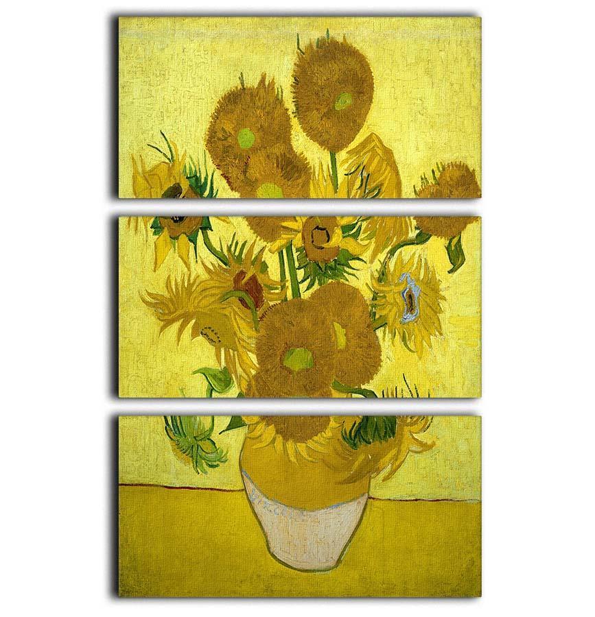 Another vase of sunflowers 3 Split Panel Canvas Print - Canvas Art Rocks - 1