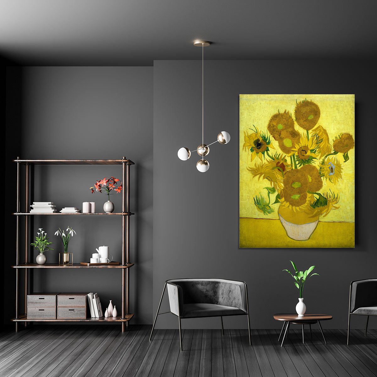 Another vase of sunflowers Canvas Print or Poster