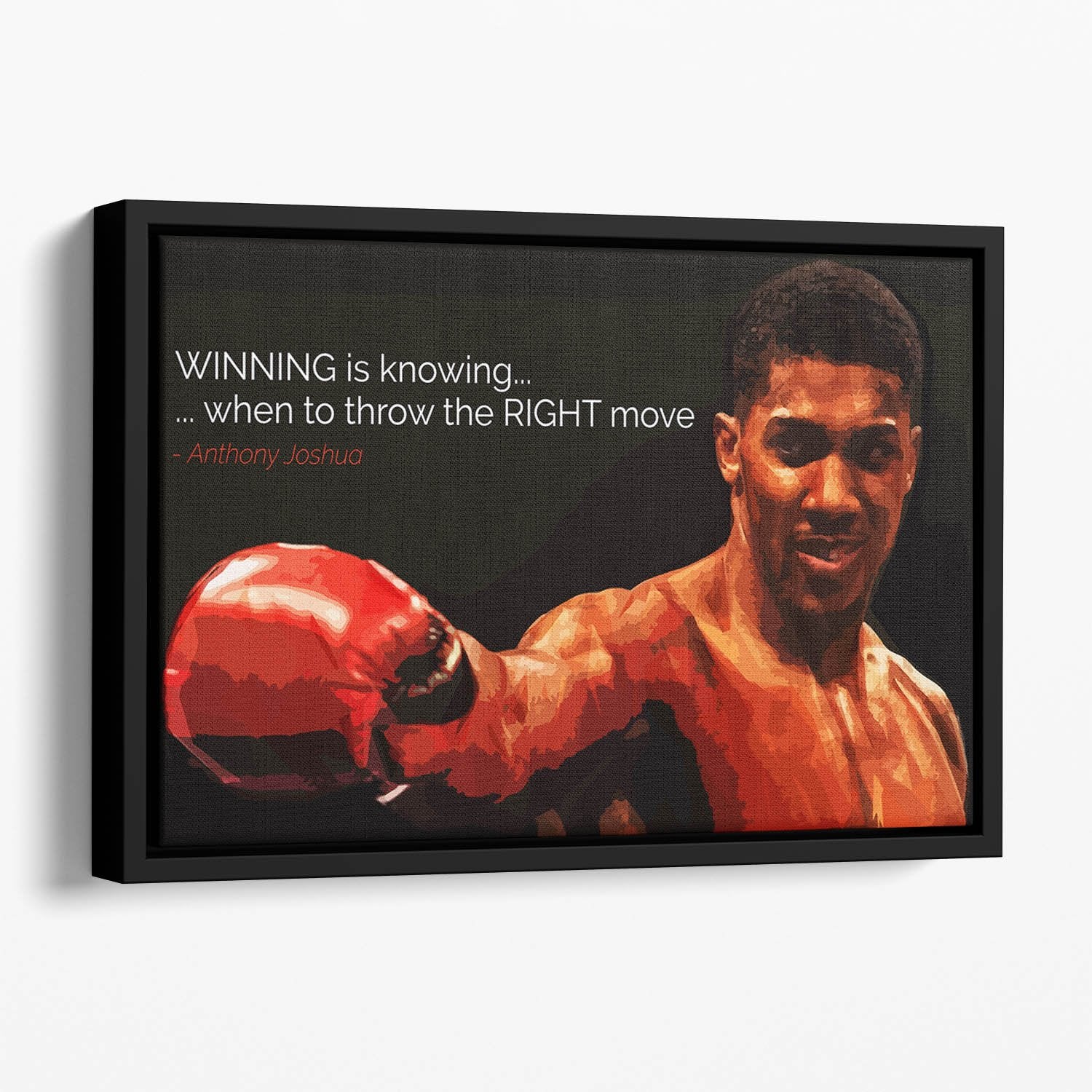 Anthony Joshua Winning Is Knowing Floating Framed Canvas