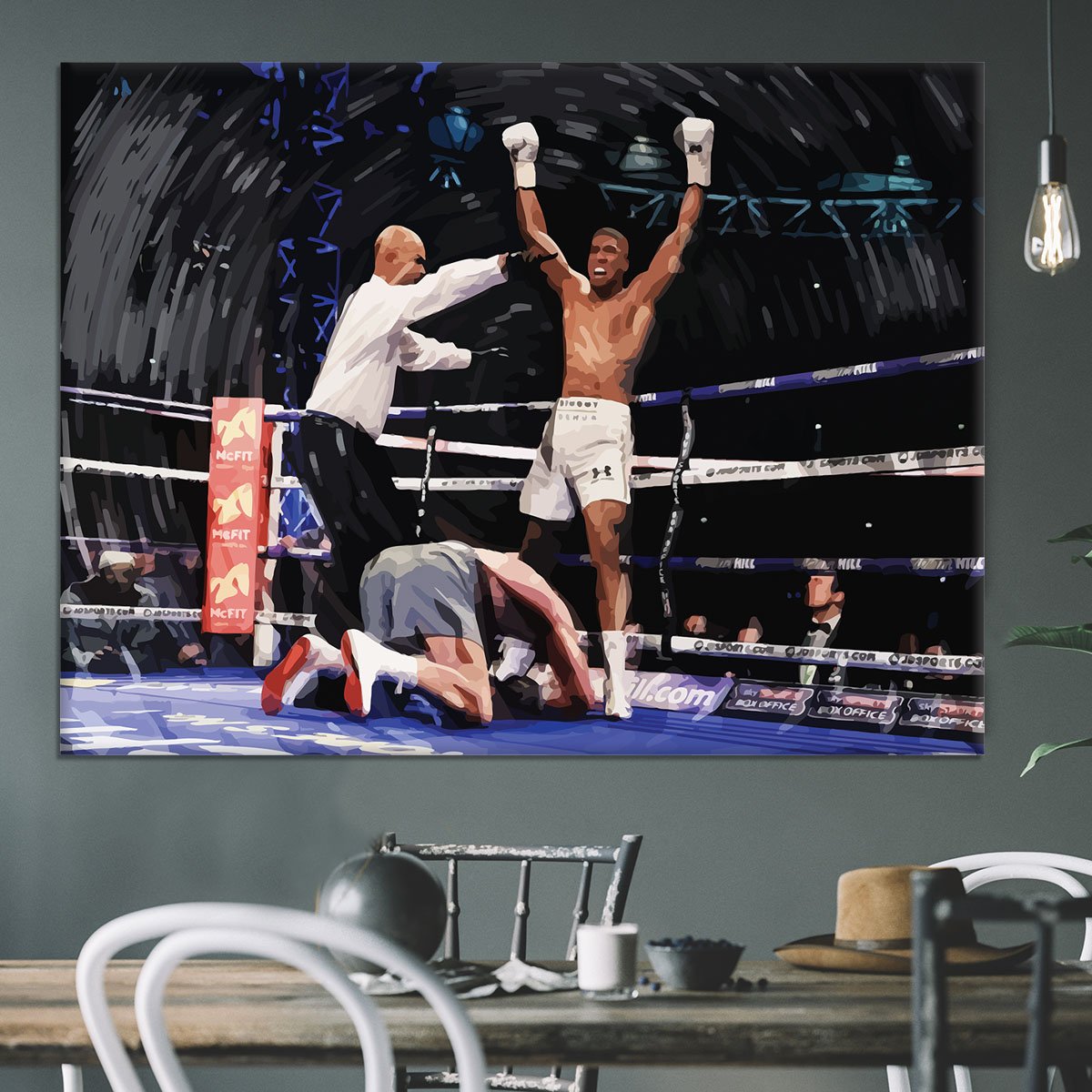 Anthony Joshua vs Klitschko Canvas Print or Poster 2021 c