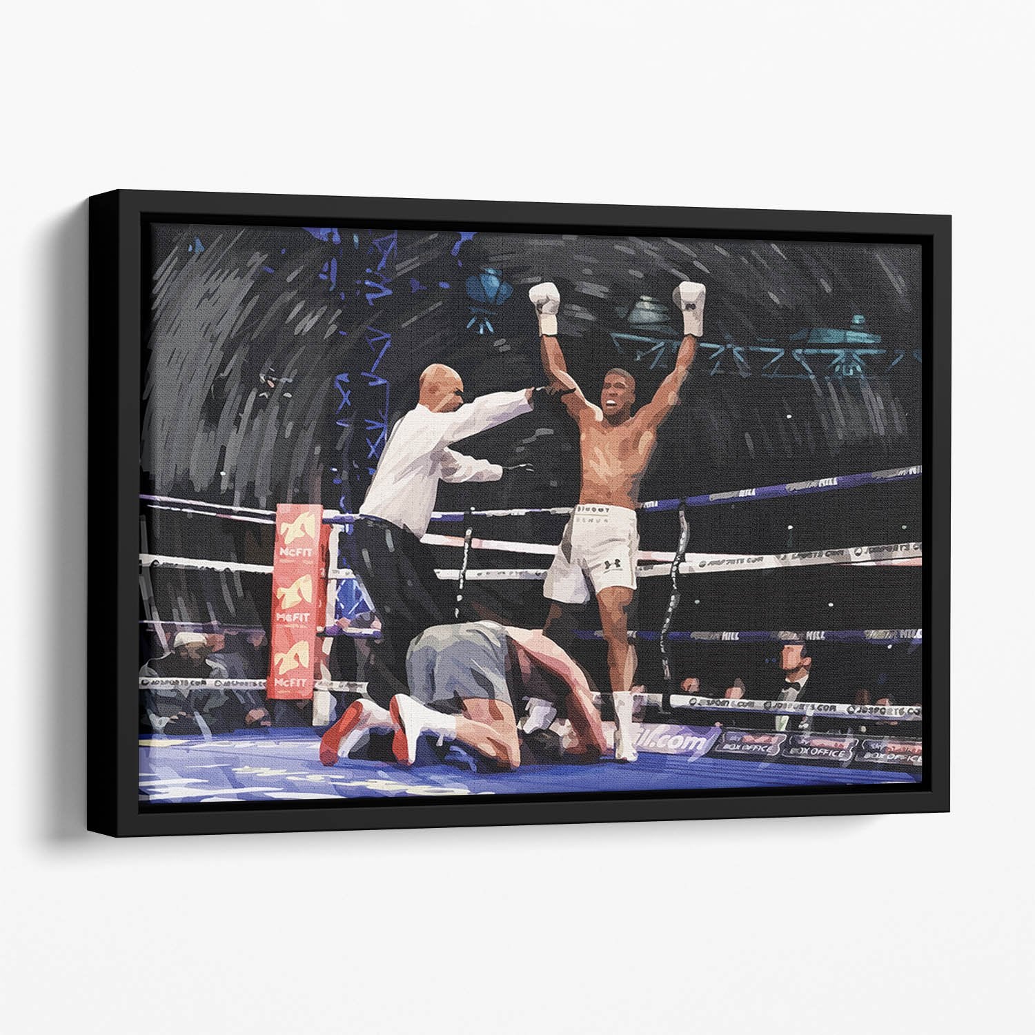 Anthony Joshua vs Klitschko Floating Framed Canvas
